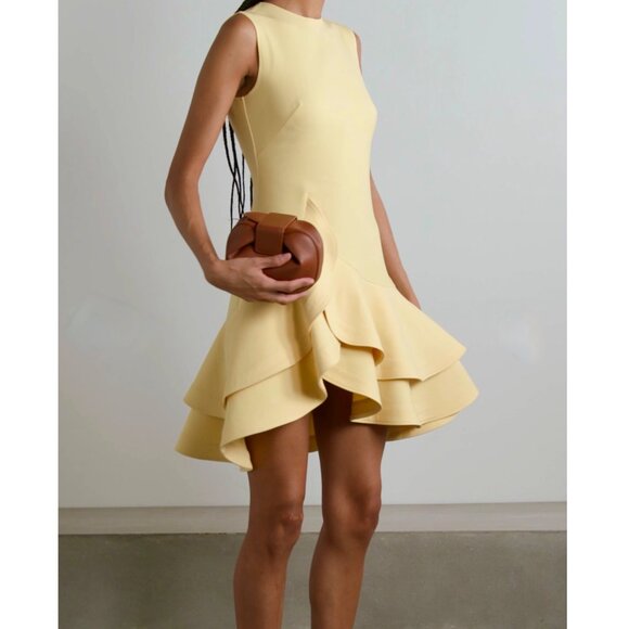 OSCAR DE LA RENTA Ruffled wool-blend crepe mini dress Size XS/S NEW - Picture 15 of 15